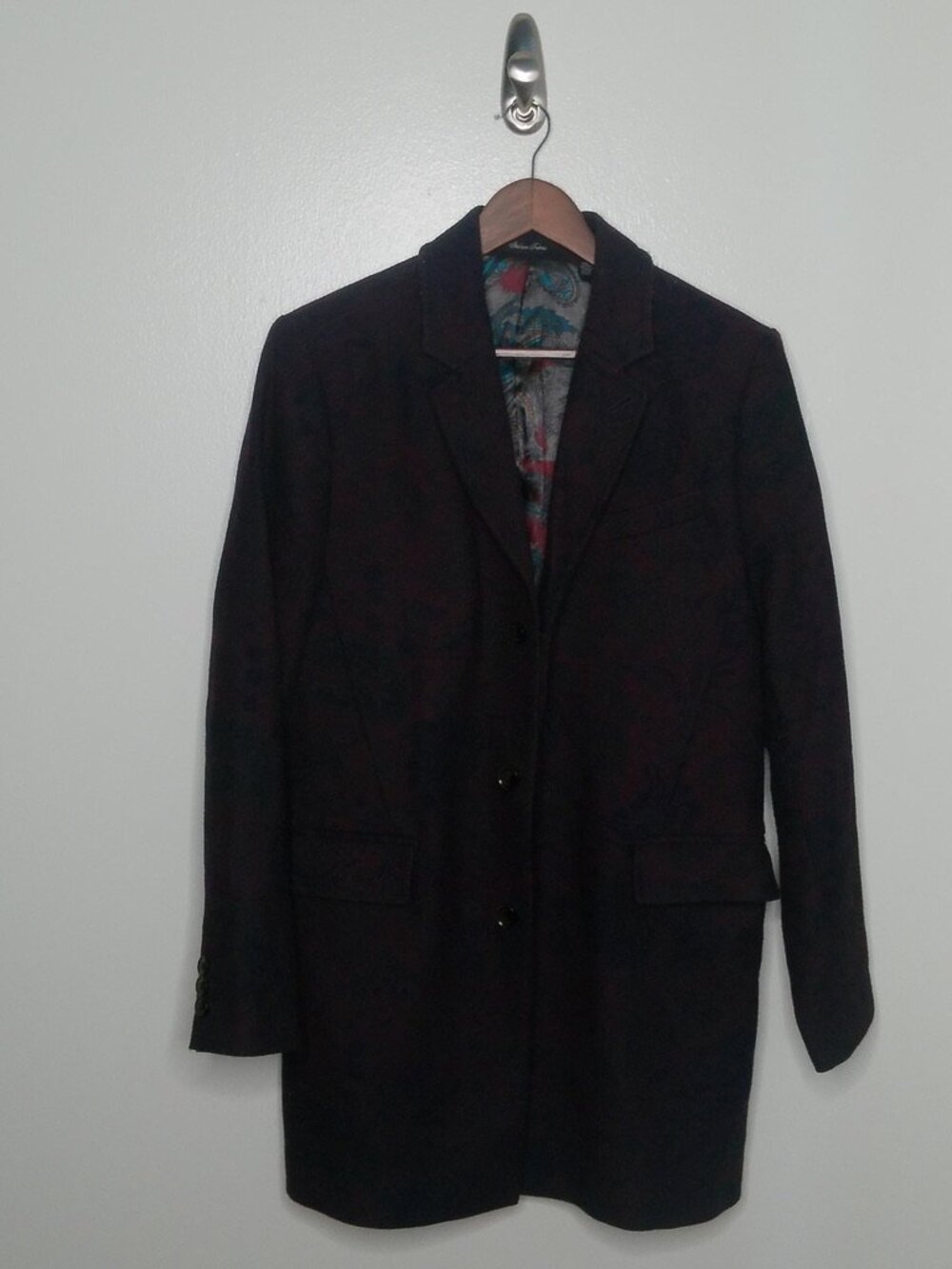 Ted Baker Size 3 Eggplant Fall Coat